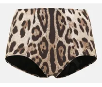 Slip bikini con stampa leopardata