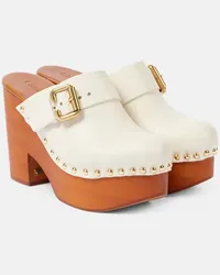 Chloé Chloé Mules Jeannette in pelle con borchie Bianco