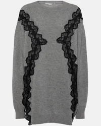 Stella McCartney Pullover in lana vergine con pizzo Grigio