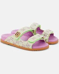 Gucci Sandali in canvas GG con cristalli Multicolore