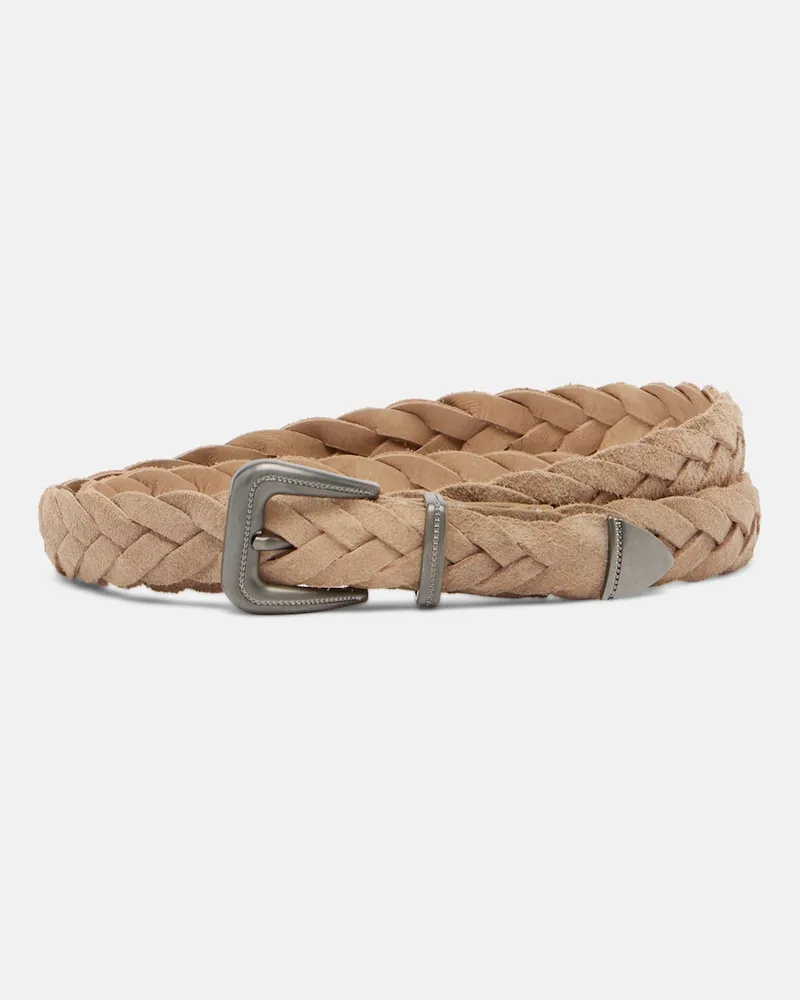 Brunello Cucinelli Cintura intrecciata in pelle Beige