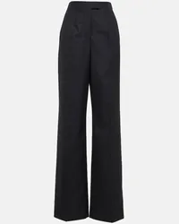 Alexander McQueen Pantaloni a gamba larga in lana Blu