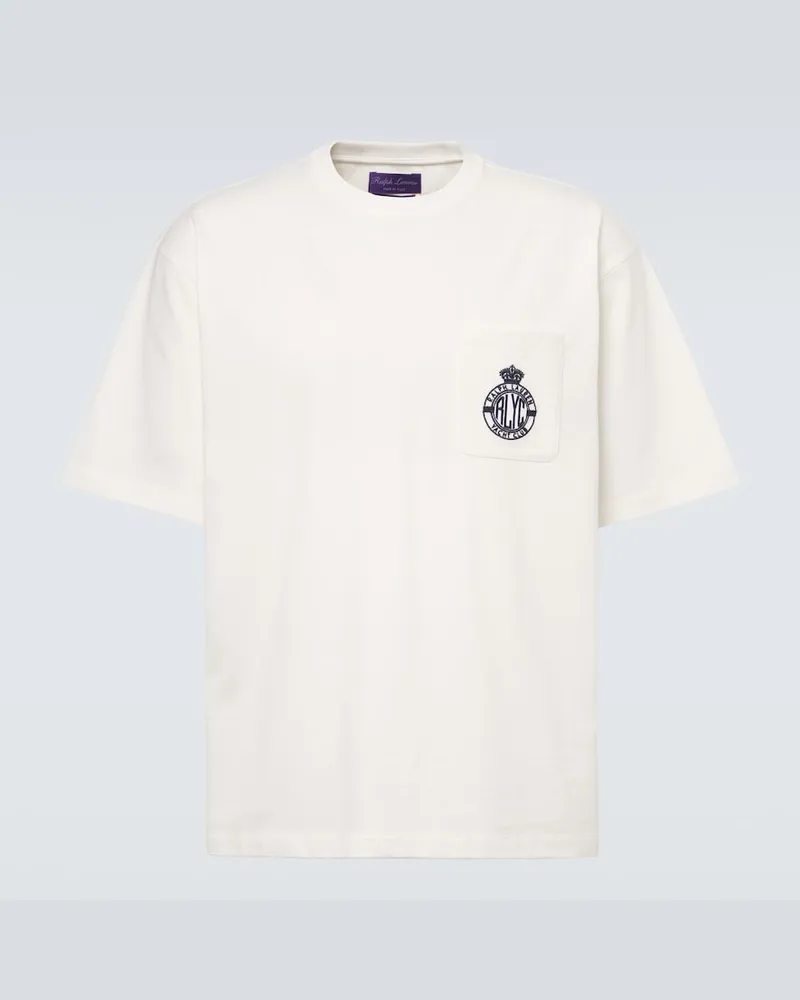 Ralph Lauren T-shirt in jersey di misto cotone con ricamo Bianco