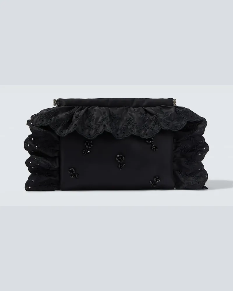 Simone Rocha Clutch Pillowcase con cristalli Nero
