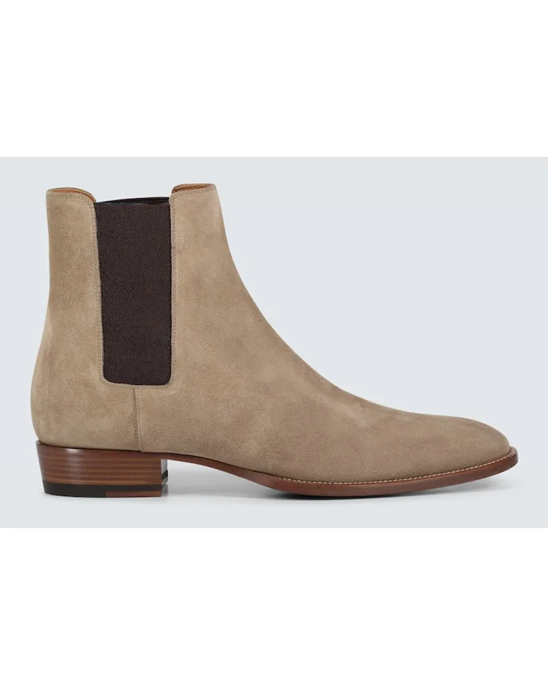 Saint Laurent Stivaletti Chelsea Wyatt in suede Beige