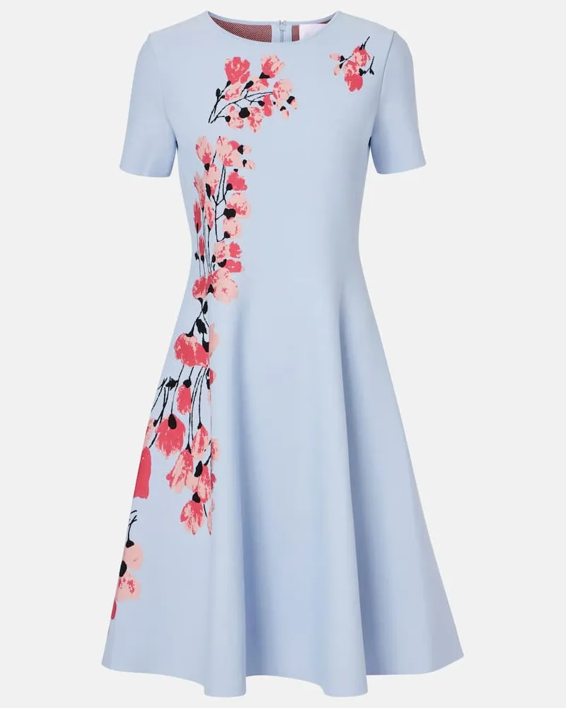 Carolina Herrera New York Abito midi in jacquard floreale Blu