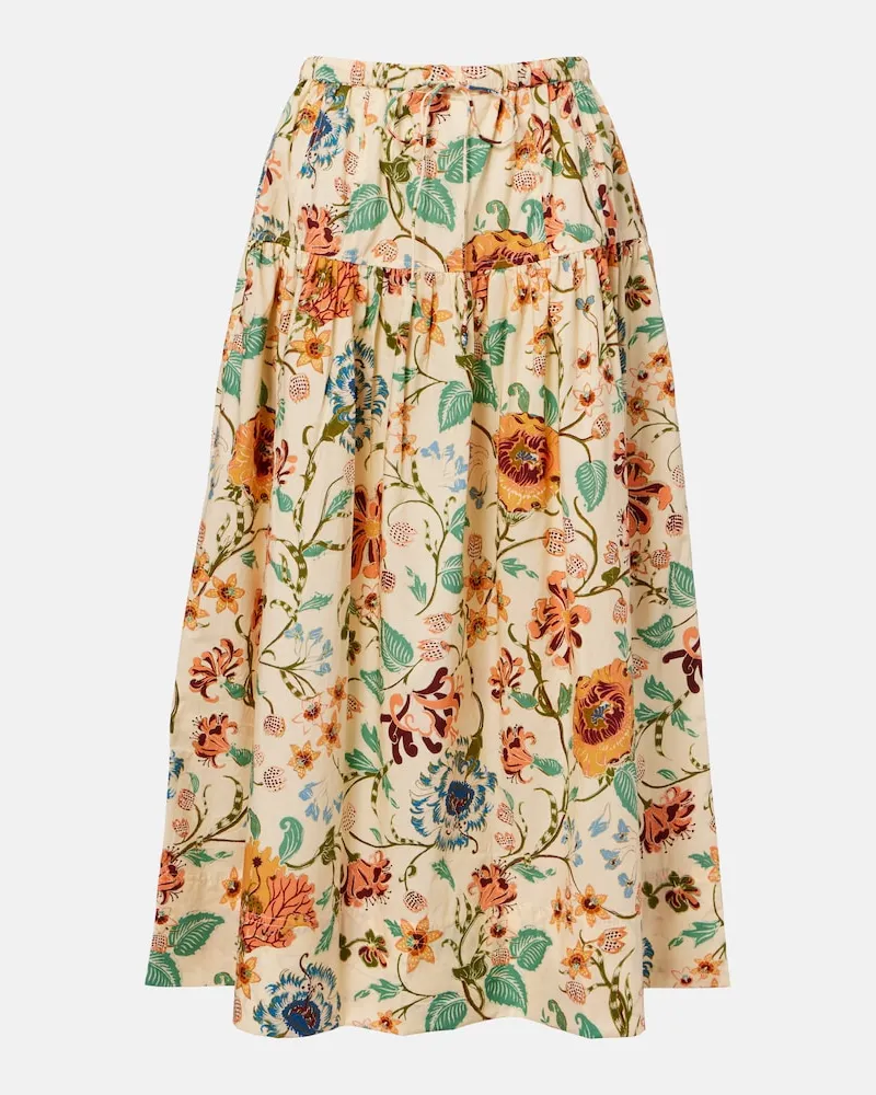 Ulla Johnson Gonna midi Theodora in cotone Arancione