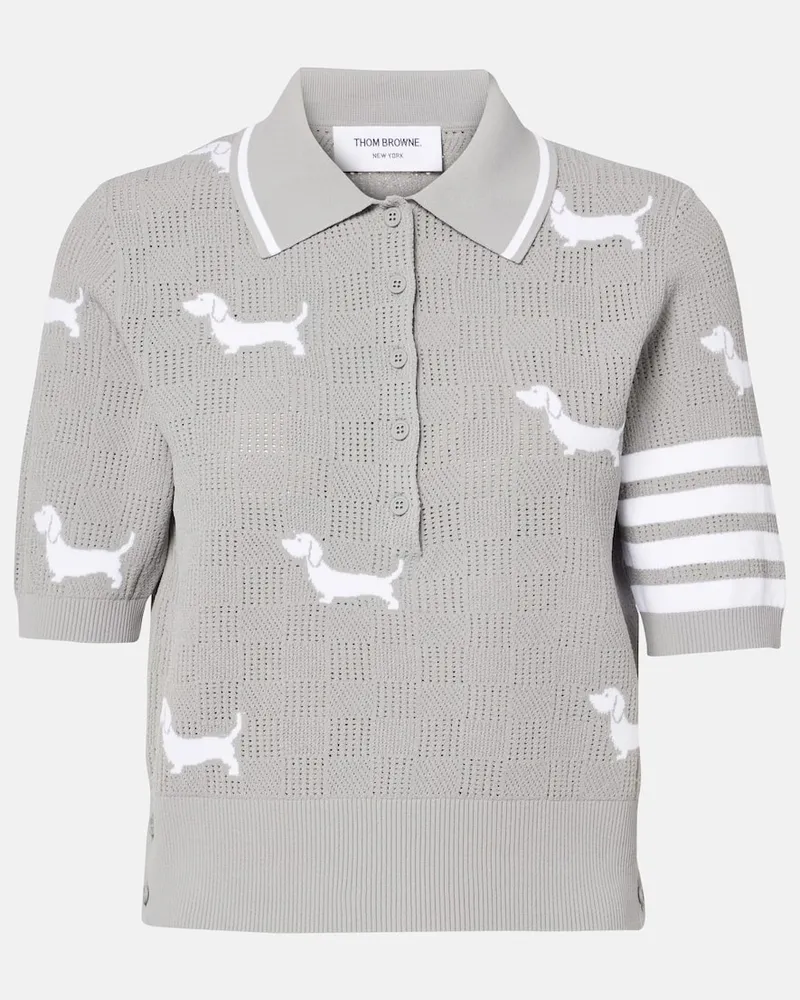 Thom Browne Polo 4-Bar Grigio