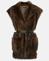 Prada Gilet in shearling Marrone