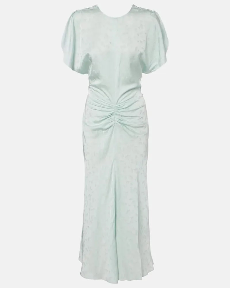 Victoria Beckham Abito midi in jacquard Blu