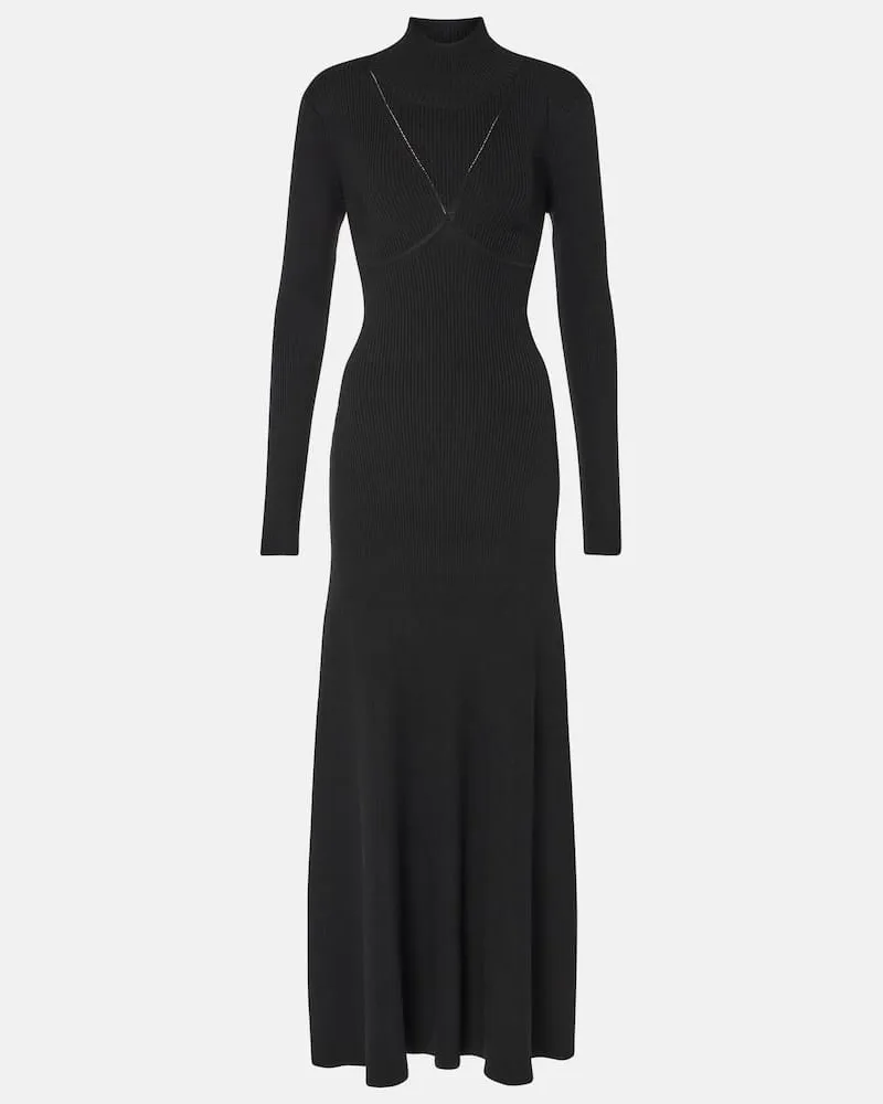 STAUD Abito lungo Obsidian con cut-out Nero