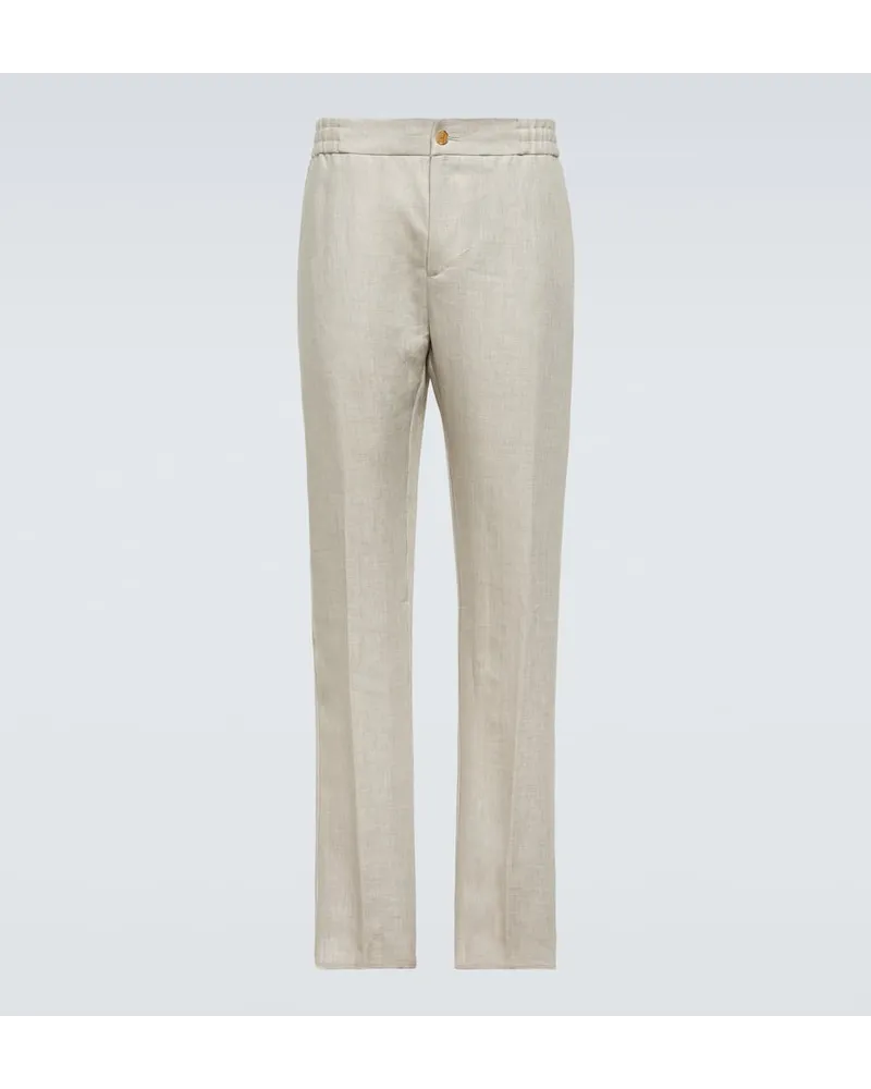 Etro Pantaloni regular in lino Bianco