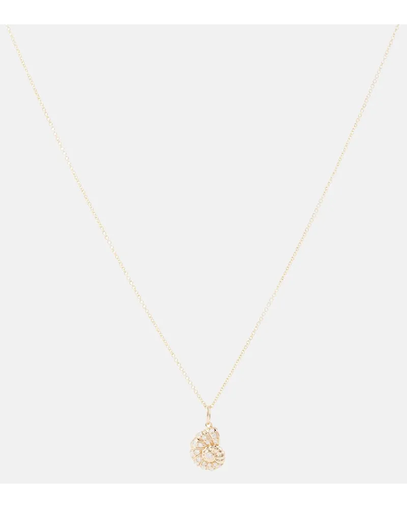 Sydney Evan Collana Nautilus Shell in oro 14Â kt con diamanti Oro