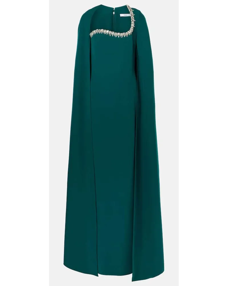 Safiyaa Abito lungo Mattia con cristalli Verde