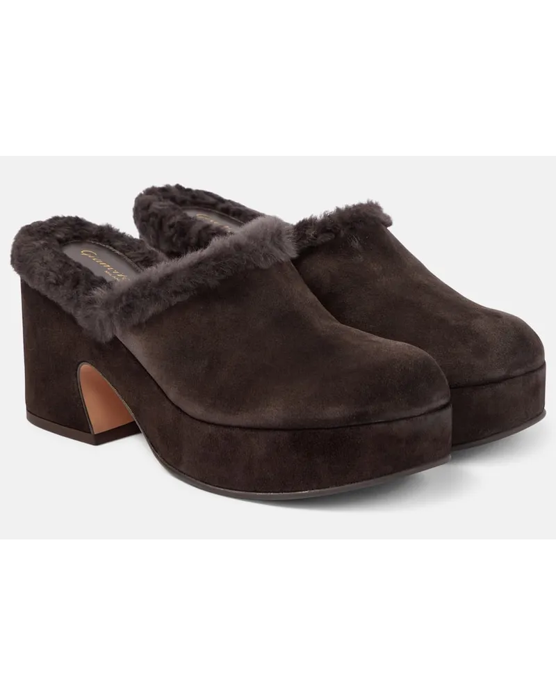 Gianvito Rossi Mules Lyss in suede Marrone
