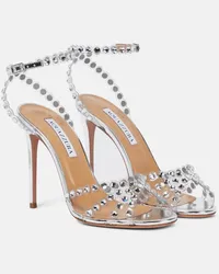 Aquazzura Sandali Tequila 105 con cristalli Argento