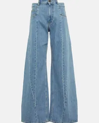 Maison Margiela Jeans a gamba larga e vita alta Blu