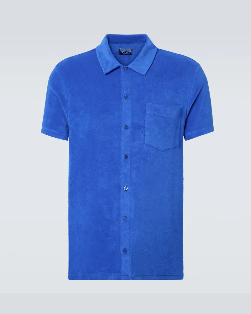 Vilebrequin Camicia bowling in misto cotone Blu