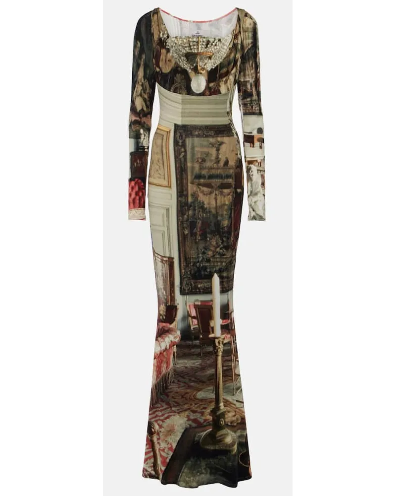 Vivienne Westwood Abito lungo Saloon con stampa Multicolore