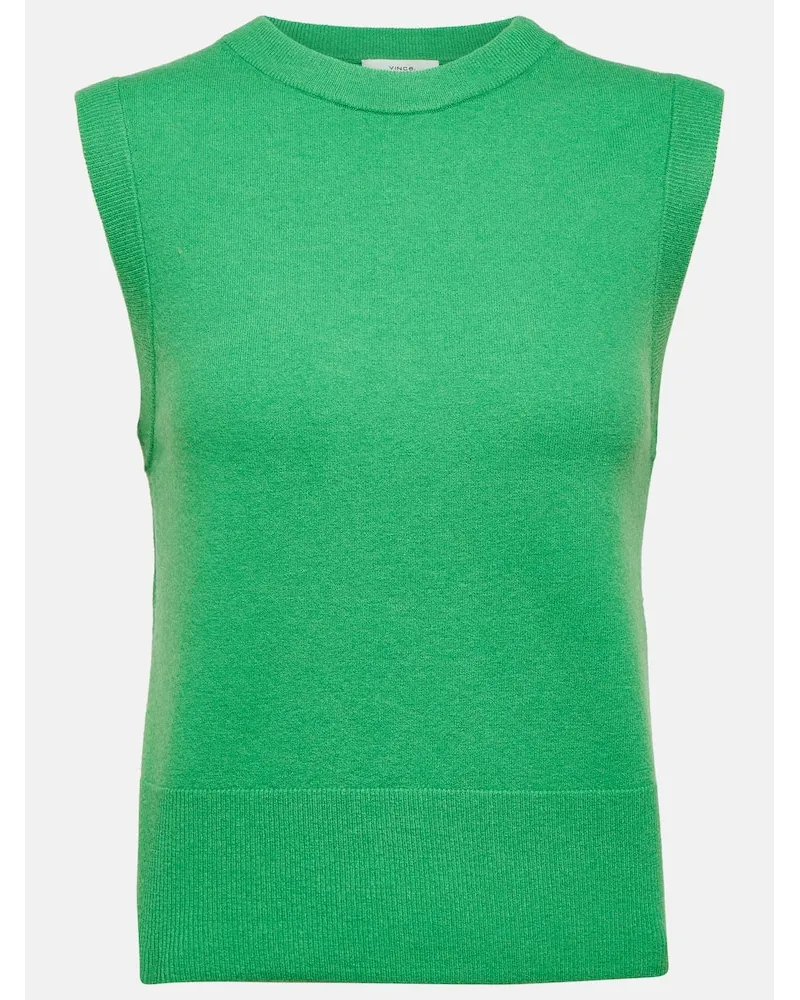 Vince Top in misto lana e cashmere Verde