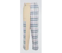 Pantaloni in lana, seta e cashmere a quadri