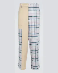 The Elder Statesman Pantaloni in lana, seta e cashmere a quadri Multicolore