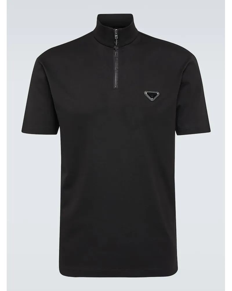 Prada Polo con zip Nero