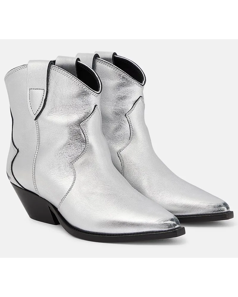 Isabel Marant Stivaletti Dewina in pelle metallizzata Argento