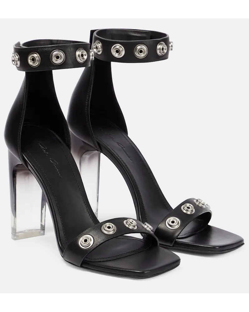 Rick Owens Sandali Snaps in pelle Nero