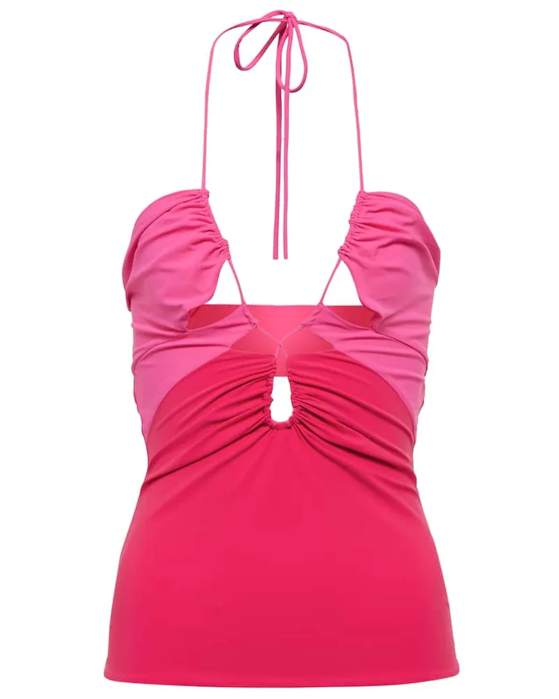 Nensi Dojaka Top con cut-out Rosa