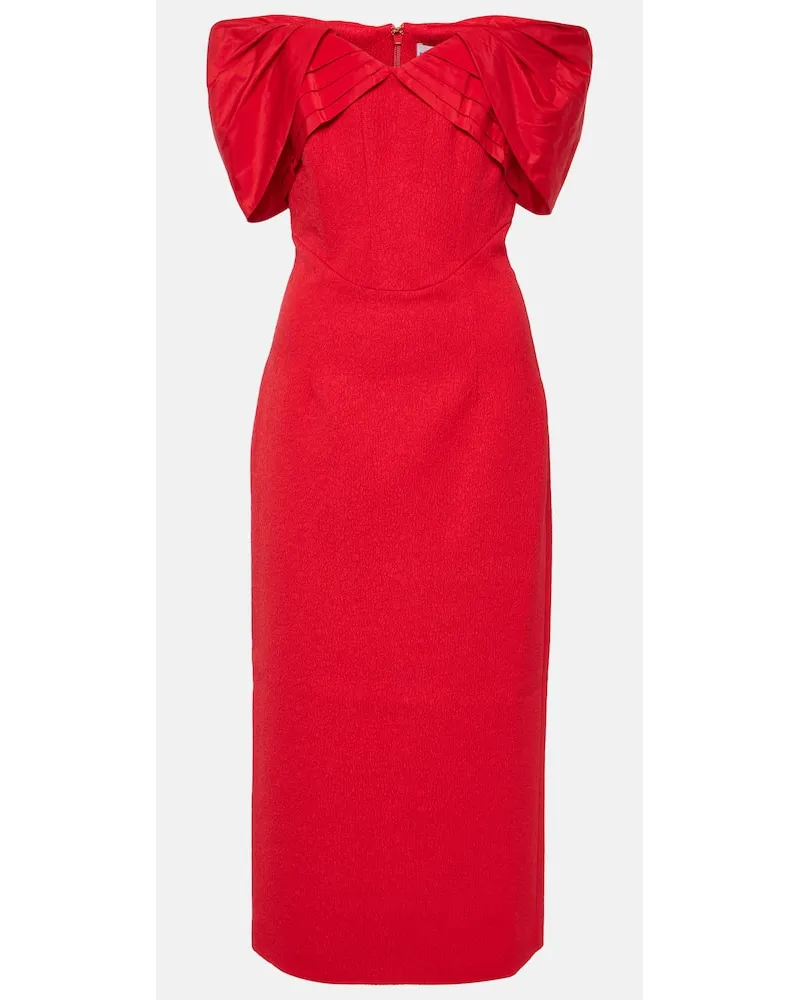 Rebecca Vallance Abito midi Chiara in crÃªpe Rosso