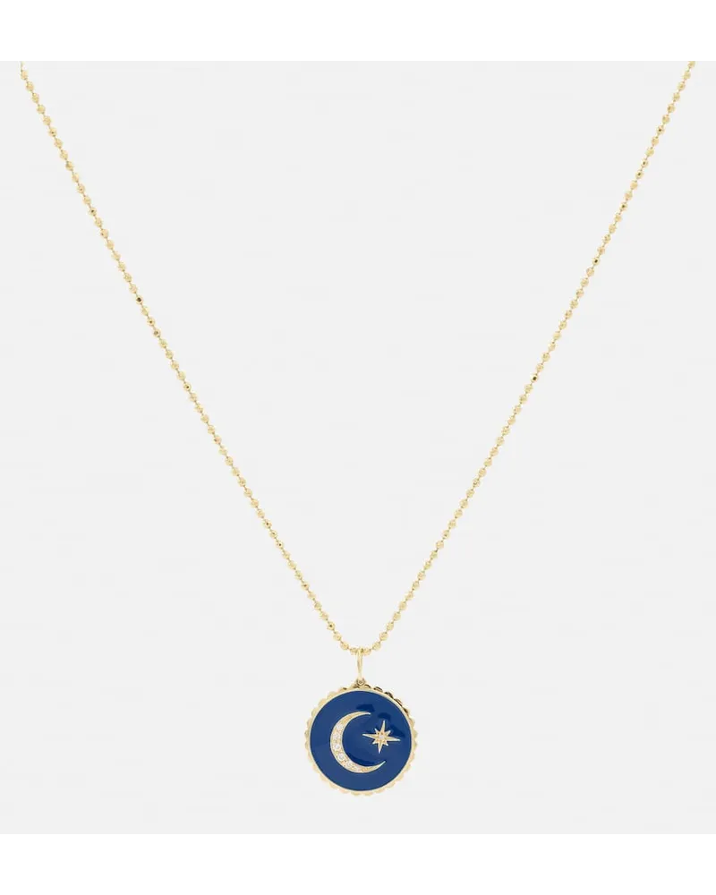 Sydney Evan Collana Celestial Medallion in oro 14kt con diamanti Oro