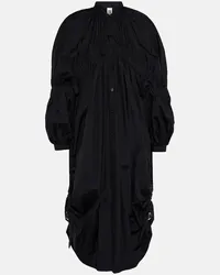 Noir Kei Ninomiya Abito midi in cotone drappeggiato Nero