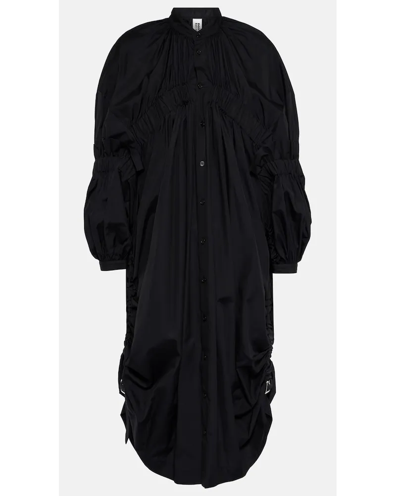 Noir Kei Ninomiya Abito midi in cotone drappeggiato Nero