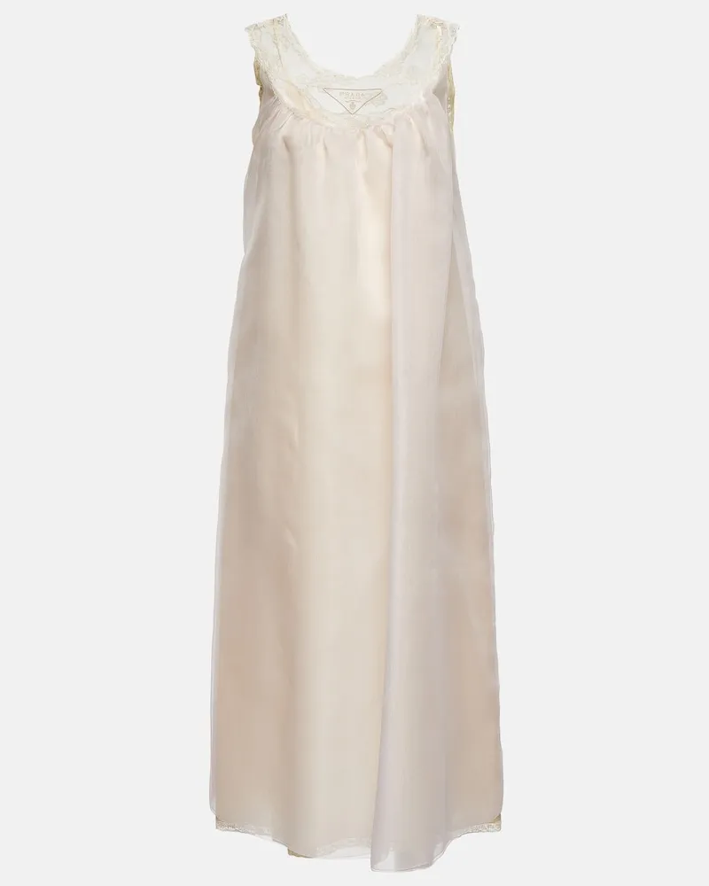 Prada Abito midi in tulle Rosa
