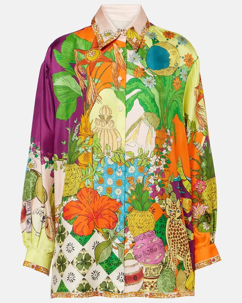 ALEMAIS AlÃ©mais Camicia Tiger in twill di seta Multicolore