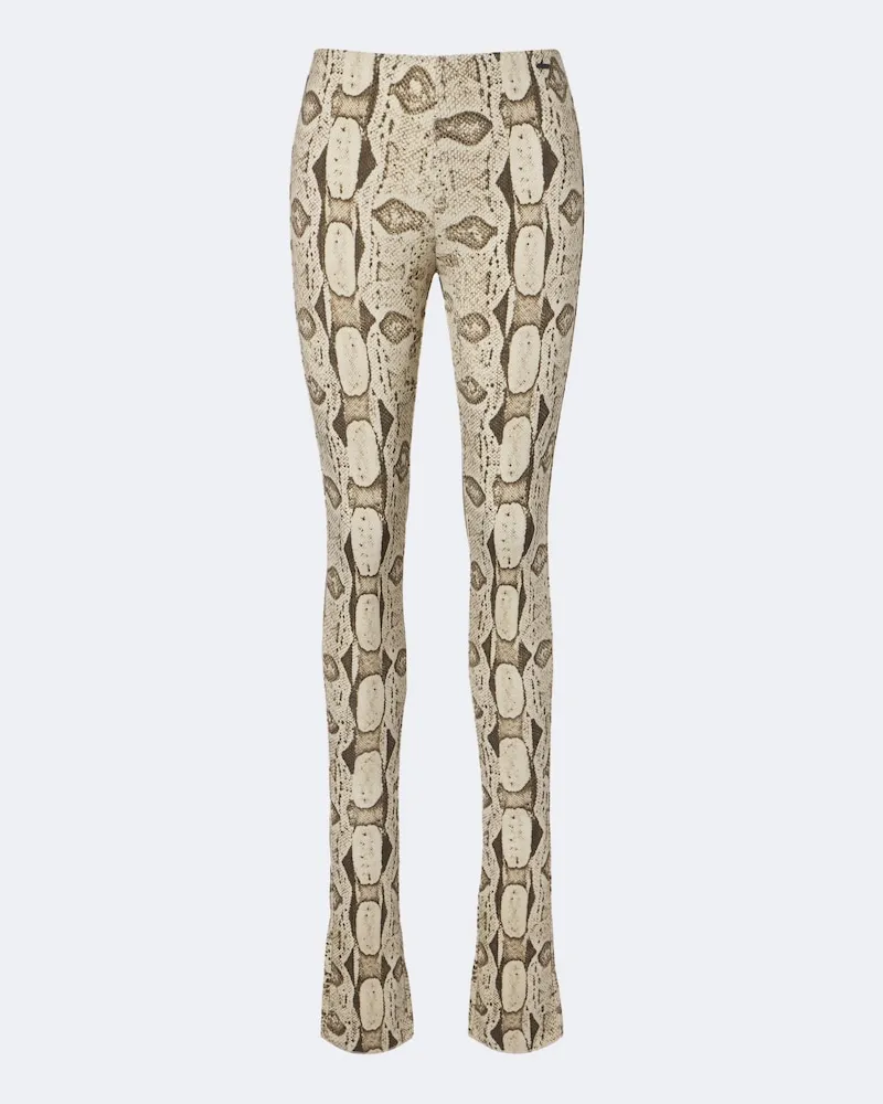 Gucci Pantaloni regular con stampa serpente Beige