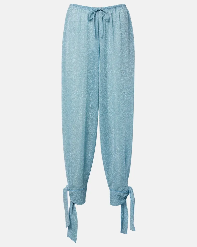 Oséree OsÃ©ree Pantaloni LumiÃ¨re con lamÃ Blu
