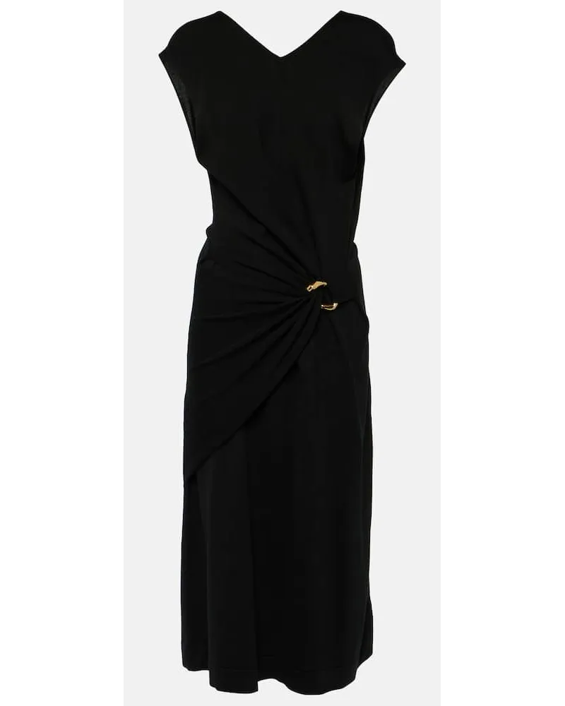 Jil Sander Abito midi in lana vergine Nero