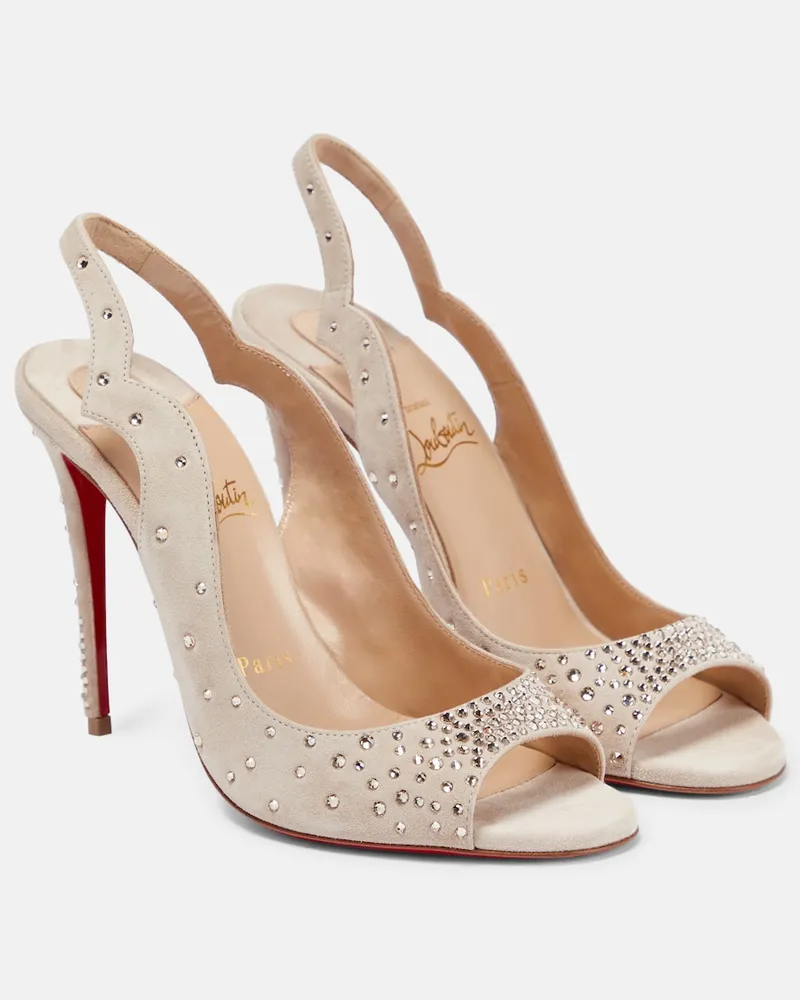Christian Louboutin Sandali Nudes Degrachick in suede Beige