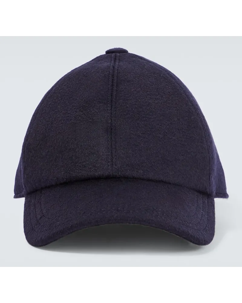 The Row Cappello da baseball Caspian in cashmere Blu