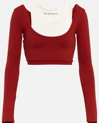 Live The Process Top sportivo cropped Rosso