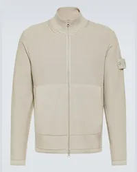 Stone Island Ghost - Cardigan Compass in cotone e cashmere Beige