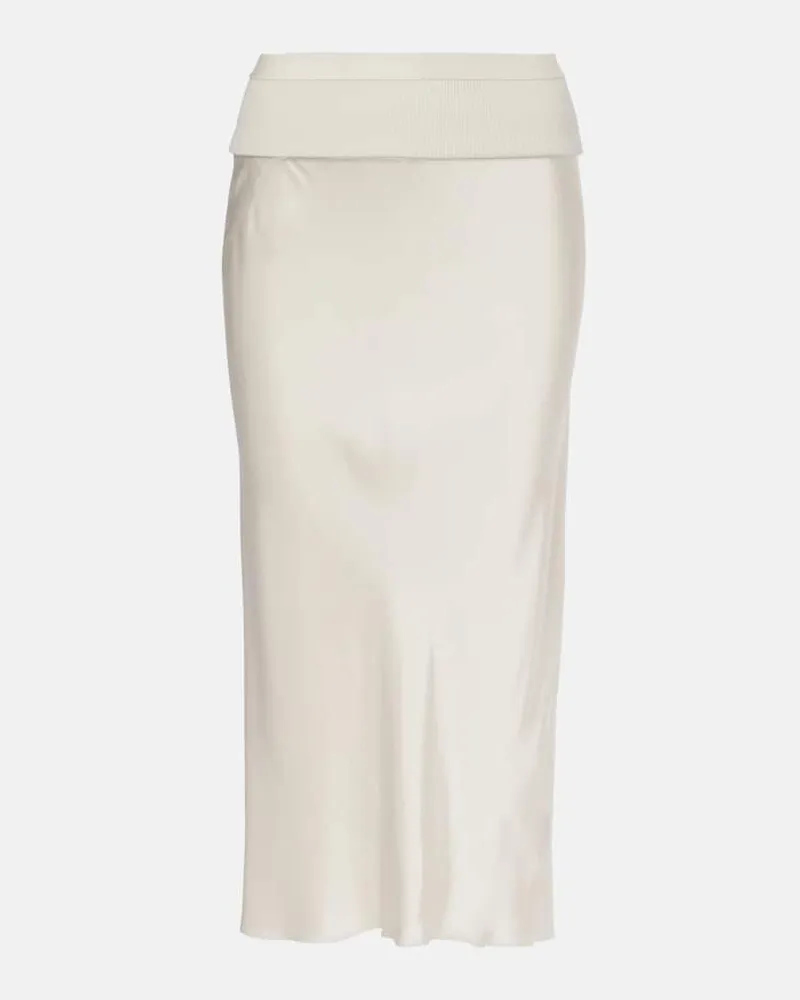 Rick Owens Gonna midi in raso Bianco
