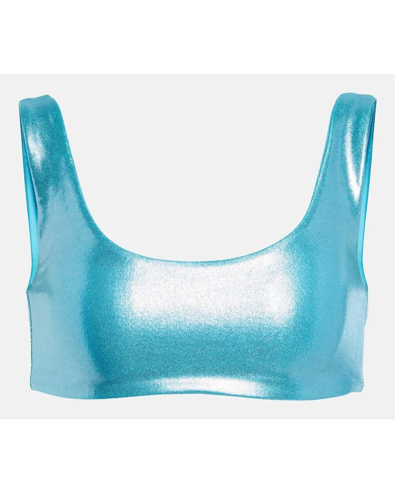 JADE SWIM Top bikini Rounded Edges Blu