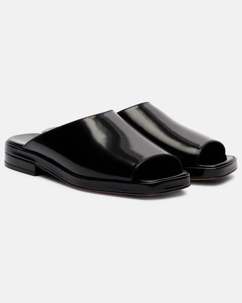 The Row Mules Emi in vernice Nero