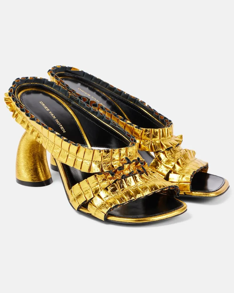 Dries van Noten Sandali 95 in pelle metallizzata Oro