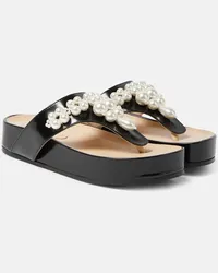 Simone Rocha Sandali infradito in pelle con platform Nero