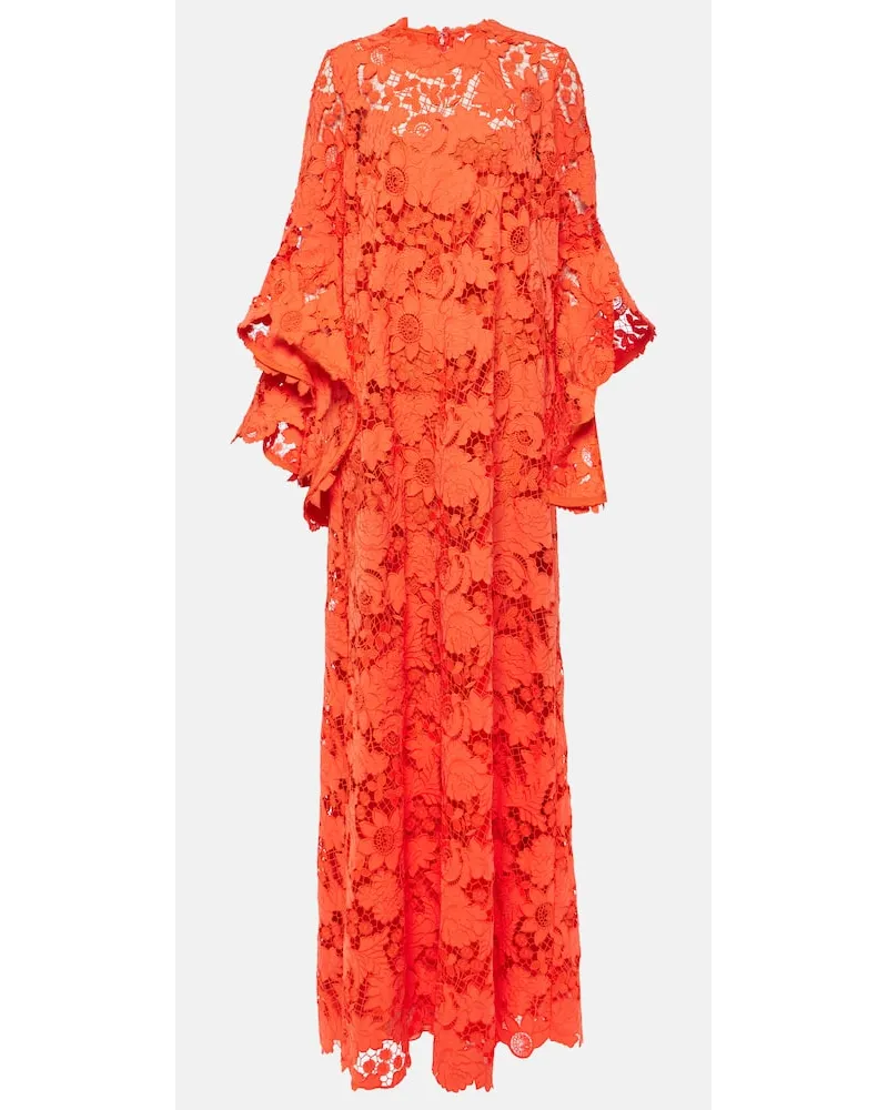 Oscar de la Renta Caftano in pizzo Arancione