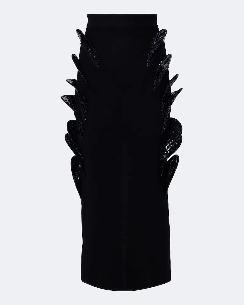 Maticevski Gonna a tubino Arching con paillettes Nero